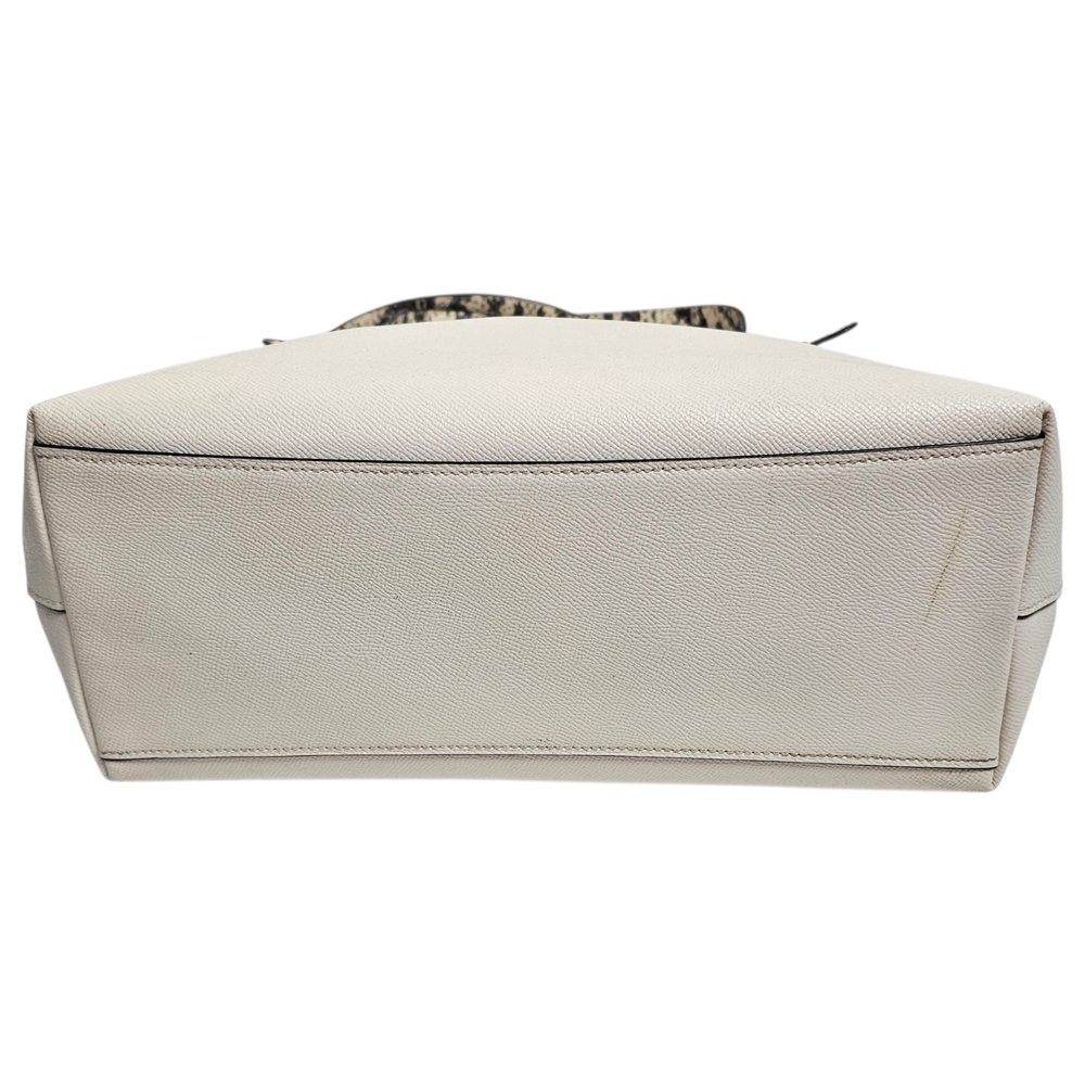 Coach Gallery Tote in White Crossgrain Leather Snake Embossed Details Bag Purse - Picture 3 of 10